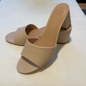 Gently worn block heel sandals